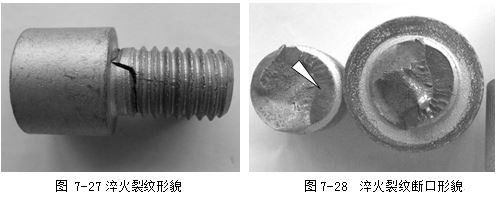 淬火裂紋形貌，淬火裂紋斷口形貌